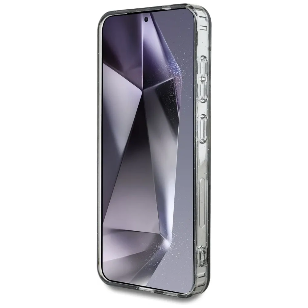 Hurtownia GSM - Guess Flori Strălucitoare Butoane Triunghiulare MagSafe Samsung Galaxy S25 negru - GUE4260 - {ean13} - Hurt