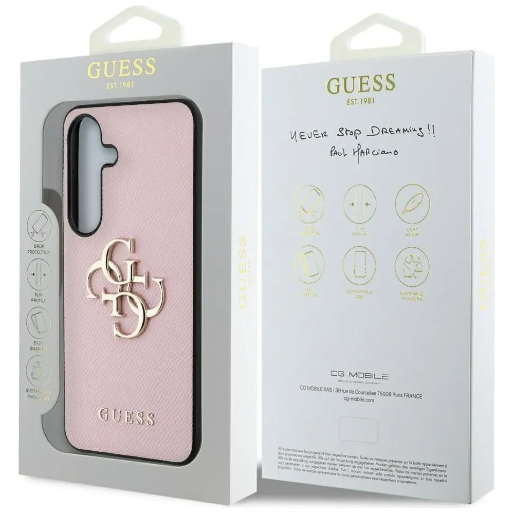 Hurtownia GSM - Etui Guess Grained Big 4G Logo Small Classic Logo pro Samsung Galaxy S25 růžové - GUE4263 - {ean13} - Hurt