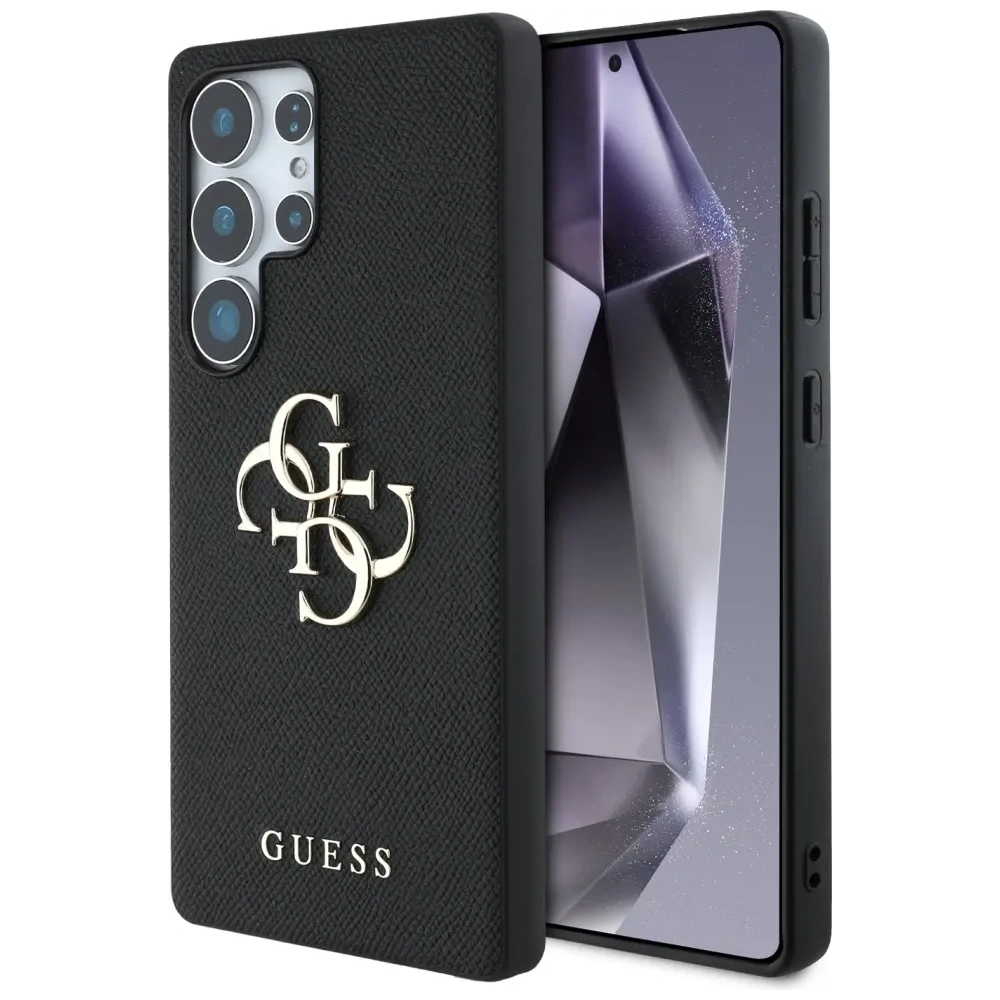 Hurtownia GSM - Guess Grained Big 4G Logo Small Classic Logo Samsung Galaxy S25 Ultra negru - GUE4264 - {ean13} - Hurt
