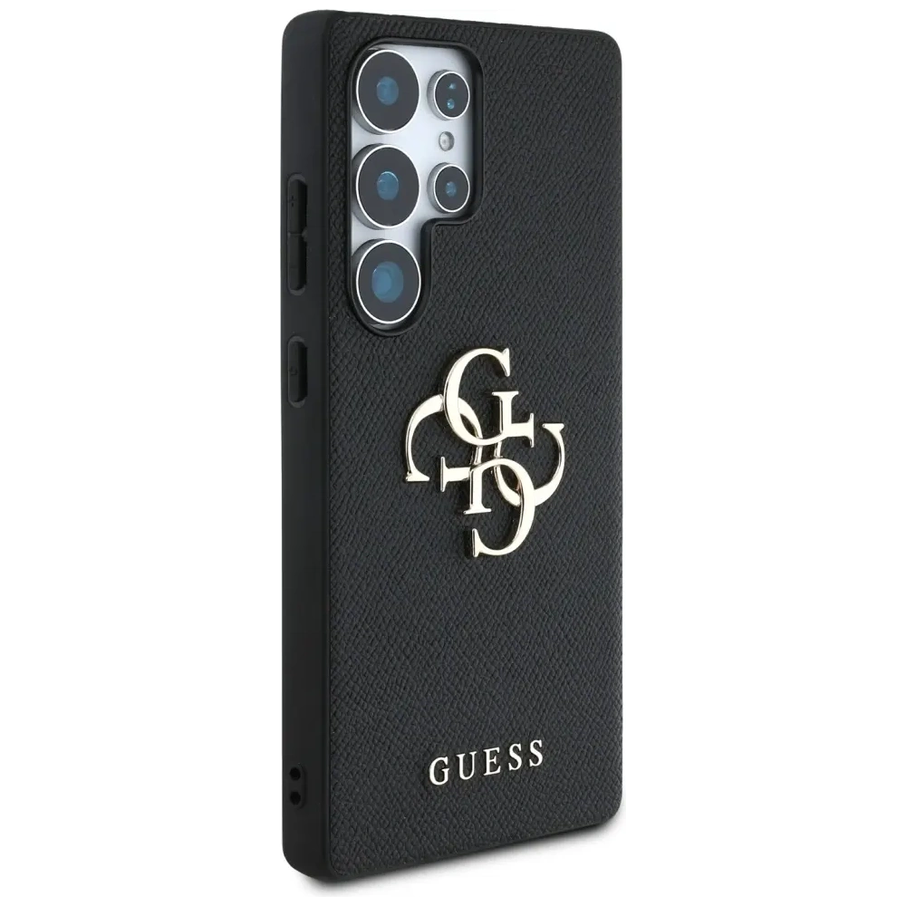 Hurtownia GSM - Guess Grained Big 4G Logo Small Classic Logo Samsung Galaxy S25 Ultra negru - GUE4264 - {ean13} - Hurt