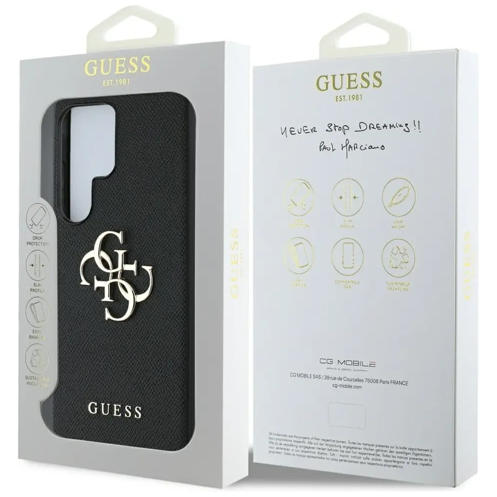 Hurtownia GSM - Guess Grained Big 4G Logo Small Classic Logo Samsung Galaxy S25 Ultra schwarz - GUE4264 - {ean13} - Hurt