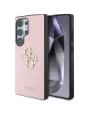 Etui Guess Grained Big 4G Logo Small Classic Logo do Samsung Galaxy S25 Ultra różowy