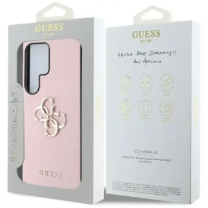 Wholesale Guess Grained Big 4G Logo Small Classic Logo Samsung Galaxy S25 Ultra pink - GUE4265 - {ean13} - Hurt