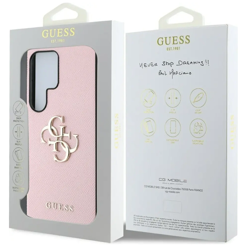 Hurtownia GSM - Guess Grained Big 4G Logo Small Classic Logo Samsung Galaxy S25 Ultra rózsaszín - GUE4265 - {ean13} - Hurt