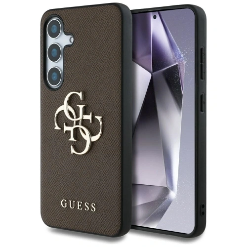Etui Guess Grained Big 4G Logo Small Classic Logo do Samsung Galaxy S25+ Plus brązowy