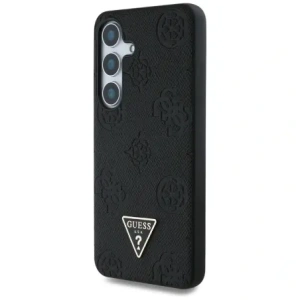 Wholesale Guess Grained Hot Stamp Peony Pattern Triangle Logo MagSafe do Samsung Galaxy S25 black - GUE4269 - {ean13} - Hurt