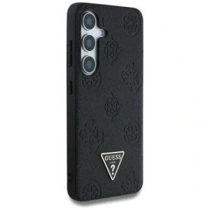 Wholesale Guess Grained Hot Stamp Peony Pattern Triangle Logo MagSafe do Samsung Galaxy S25 black - GUE4269 - {ean13} - Hurt