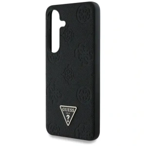 Wholesale Guess Grained Hot Stamp Peony Pattern Triangle Logo MagSafe do Samsung Galaxy S25 black - GUE4269 - {ean13} - Hurt