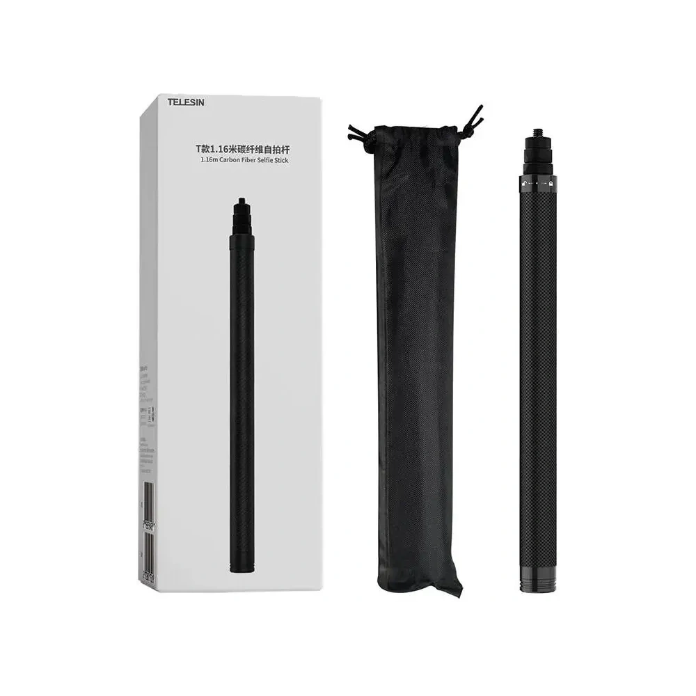 Wholesale TELESIN Selfie stick made of carbon fiber with a length of 1.16m - TLS178 - {ean13} - Hurt