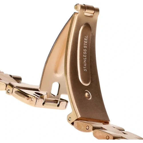 Pasek ze stali nierdzewnej Bizon Strap Watch Aura do Xiaomi Smart Band 9 / 9 NFC / 8 różowozłoty