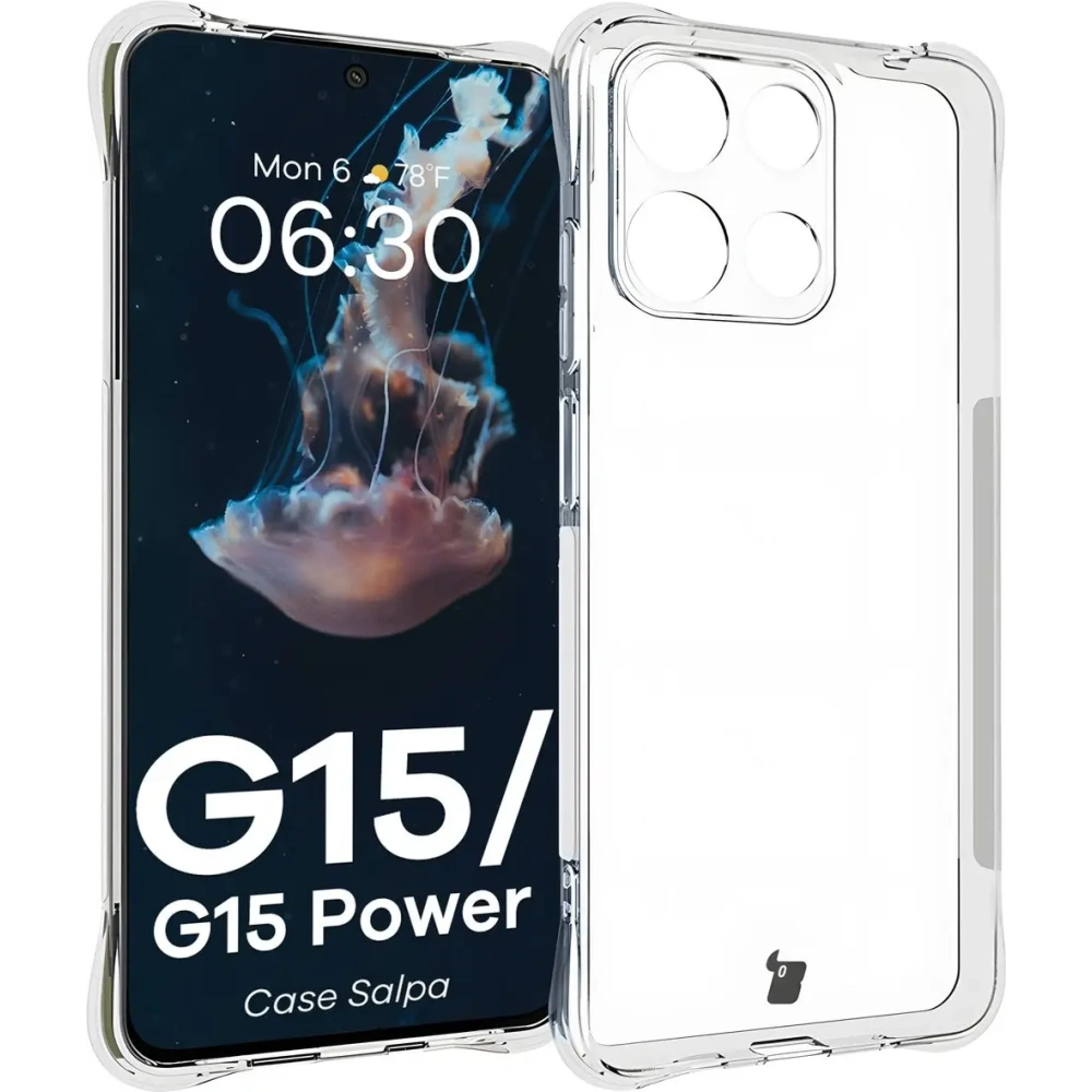 Hurtownia GSM - Elastické pouzdro Bizon Case Salpa pro Motorola Moto G15 / G15 Power průhledné - BIZ8189 - {ean13} - Hurt