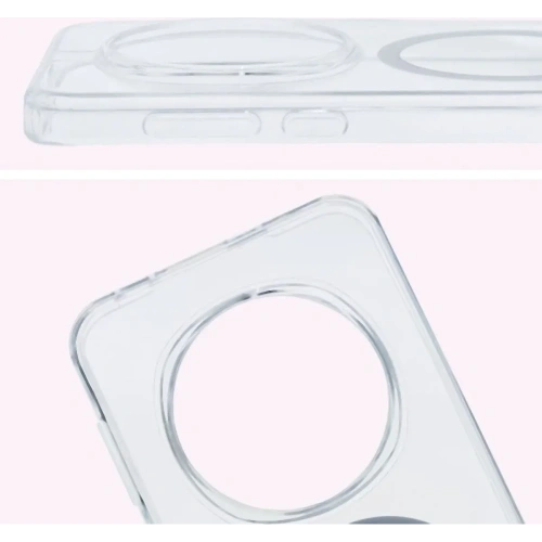 Etui z pierścieniem magnetycznym Bizon Case CrystalO do Honor Magic7 Pro przezroczyste