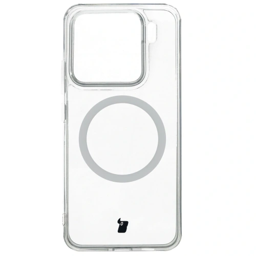Etui z pierścieniem magnetycznym Bizon Case CrystalO do Xiaomi 15 przezroczyste