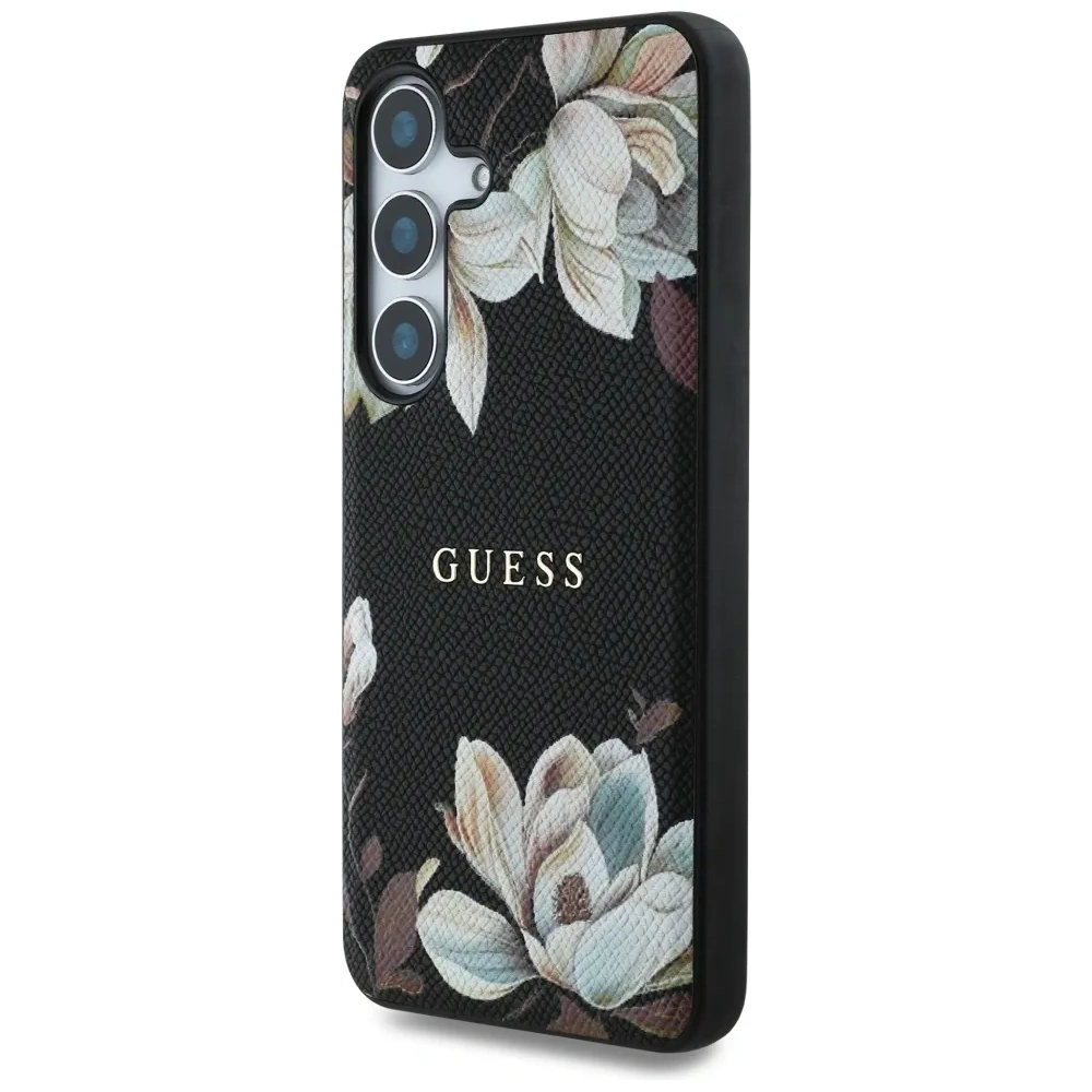 Hurtownia GSM - Etui Guess Grained Printed Flower Pattern MagSafe do Samsung Galaxy S25 czarny - GUE4270 - {ean13} - Hurt