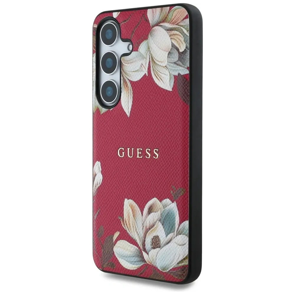 Hurtownia GSM - Guess Geprägtes Blumendesign MagSafe für Samsung Galaxy S25 fuchsia - GUE4271 - {ean13} - Hurt