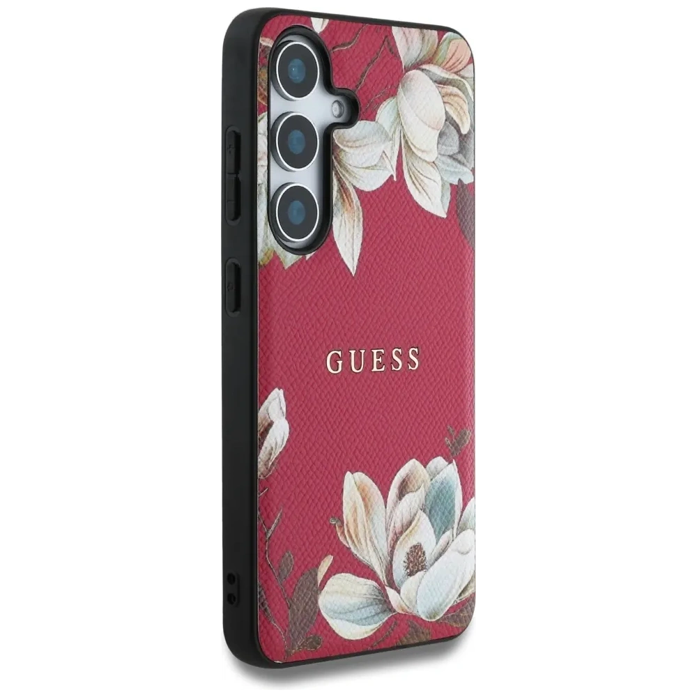 Hurtownia GSM - Guess Geprägtes Blumendesign MagSafe für Samsung Galaxy S25 fuchsia - GUE4271 - {ean13} - Hurt