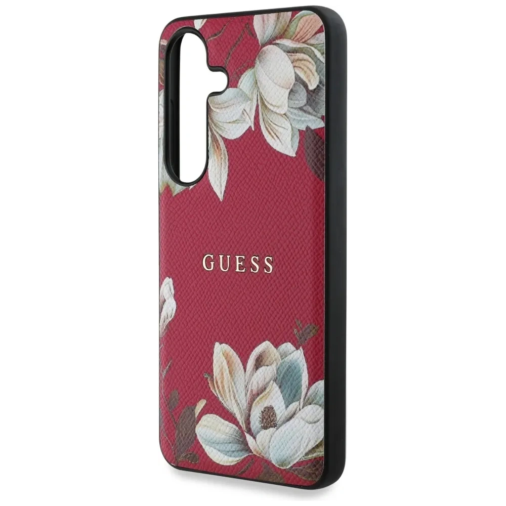Hurtownia GSM - Guess Geprägtes Blumendesign MagSafe für Samsung Galaxy S25 fuchsia - GUE4271 - {ean13} - Hurt