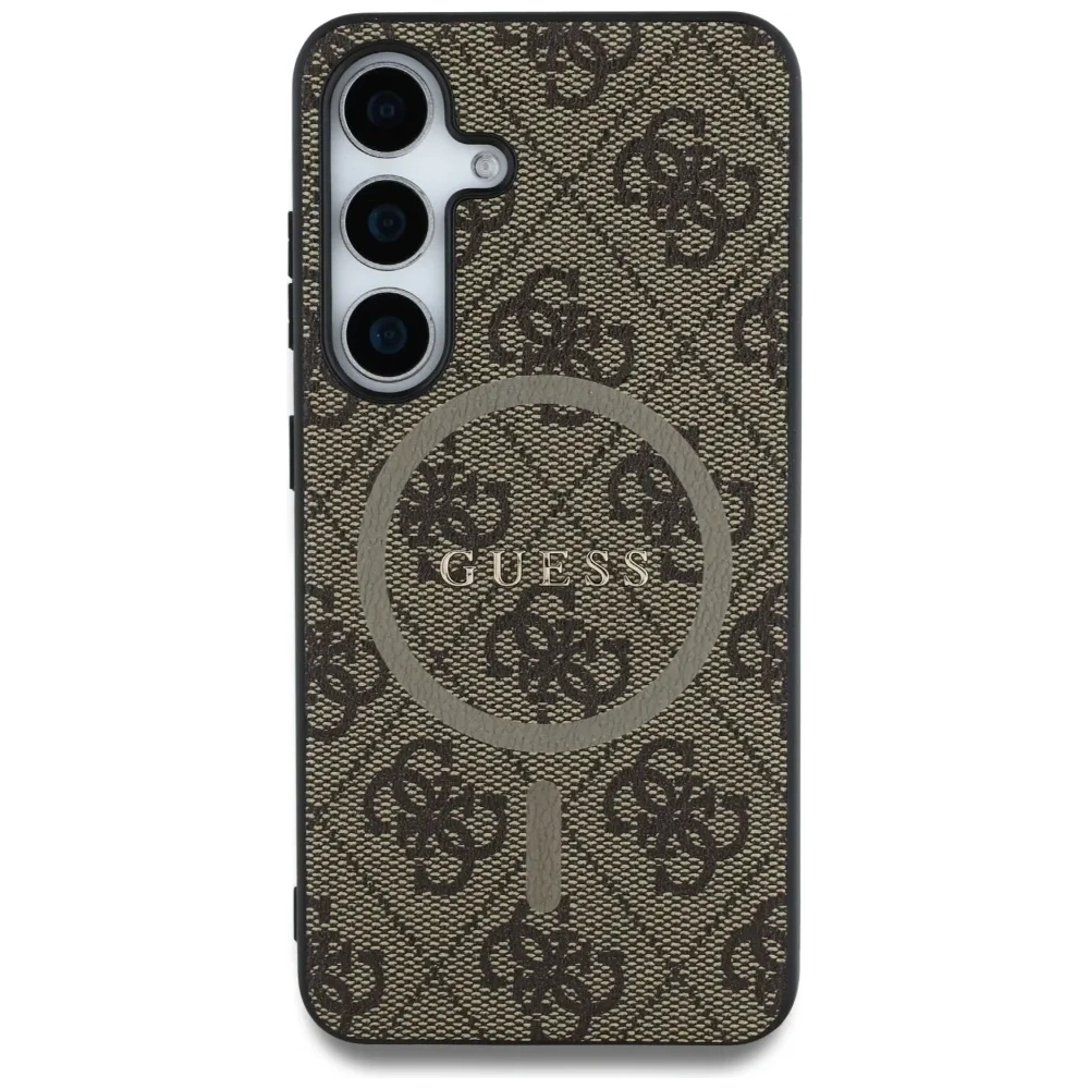 Hurtownia GSM - Guess Bőr 4G Színes Gyűrű Klasszikus Logó MagSafe Samsung Galaxy S25 barna - GUE4272 - {ean13} - Hurt