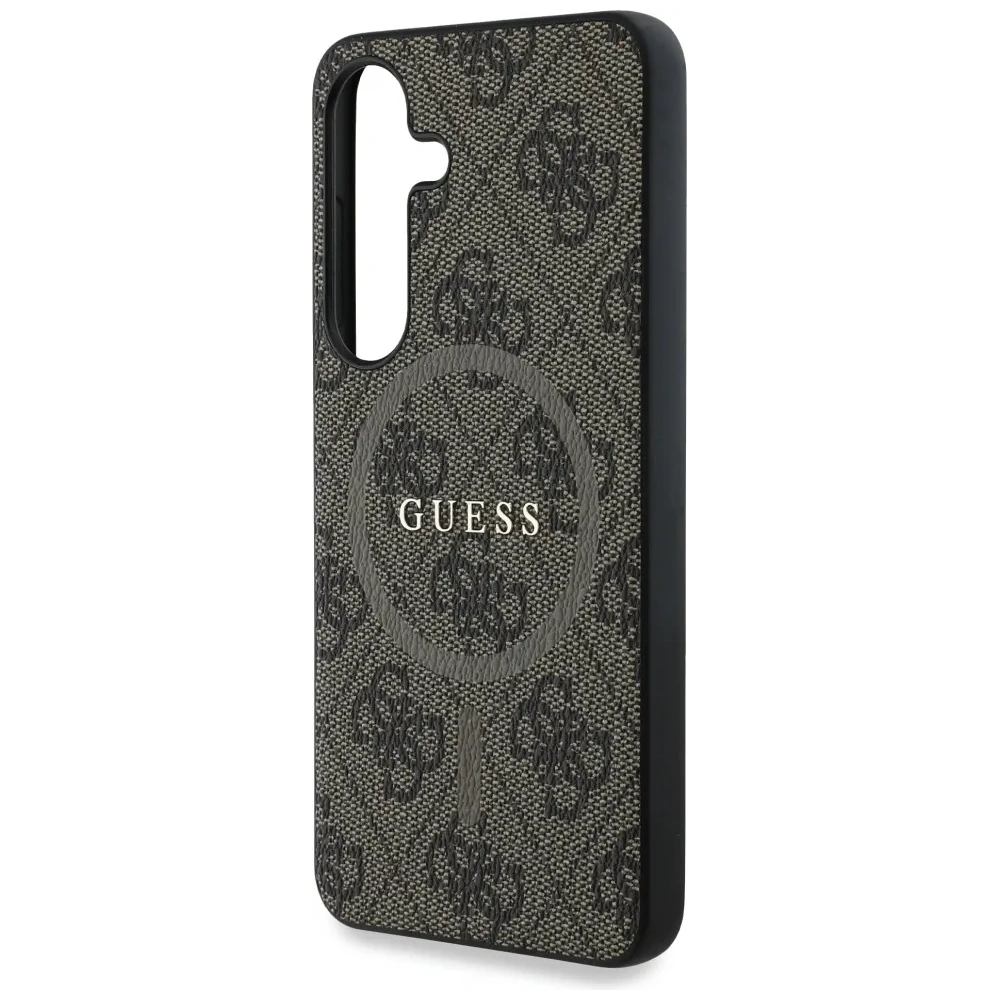 Hurtownia GSM - Guess Bőr 4G Színes Gyűrű Klasszikus Logó MagSafe Samsung Galaxy S25 barna - GUE4272 - {ean13} - Hurt
