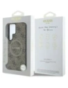 Etui Guess Leather 4G Colored Ring Classic Logo MagSafe do Samsung Galaxy S25 Ultra brązowy