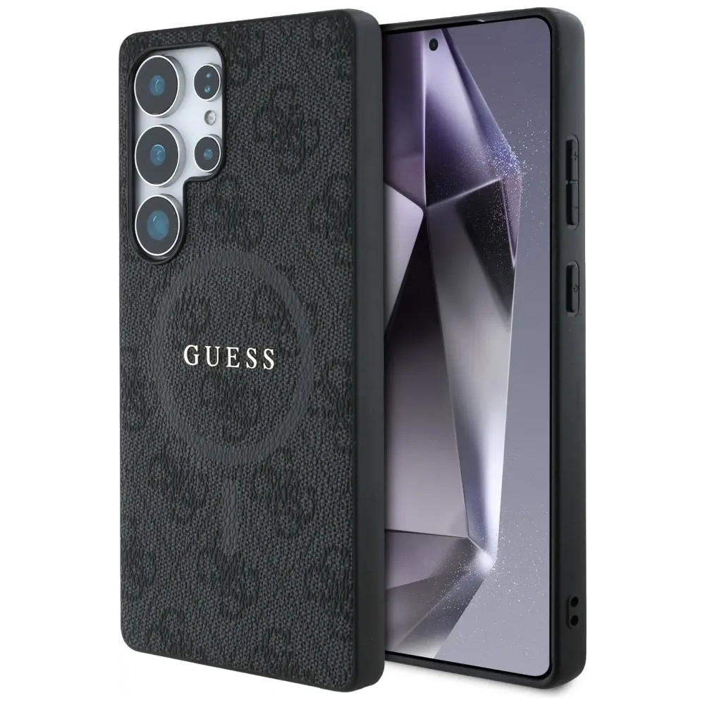 Hurtownia GSM - Guess Piele 4G Inel Colorat Logo Clasic MagSafe pentru Samsung Galaxy S25 Ultra negru - GUE4275 - {ean13} - Hurt