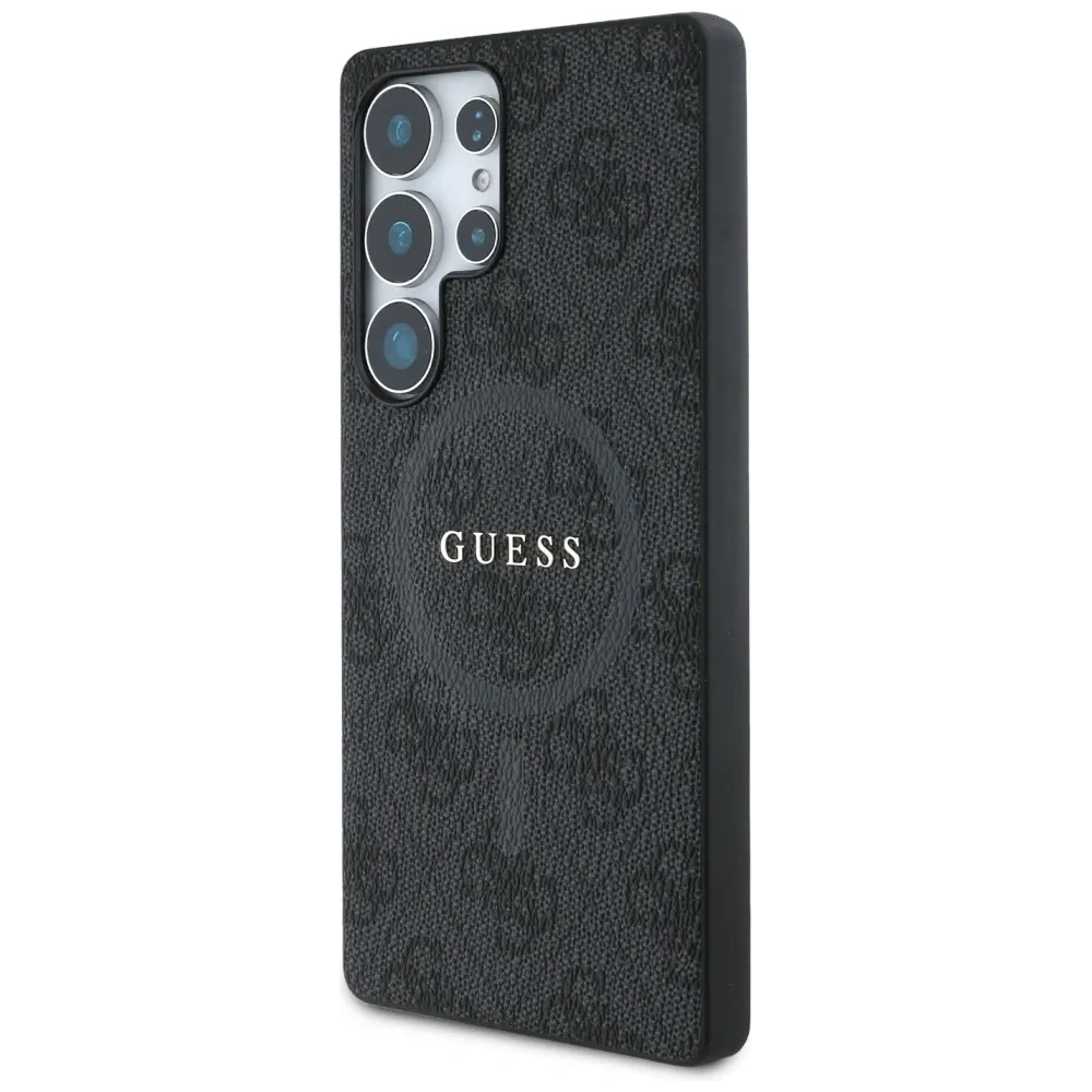 Hurtownia GSM - Guess Bőr 4G Színes Gyűrű Klasszikus Logó MagSafe do Samsung Galaxy S25 Ultra fekete - GUE4275 - {ean13} - Hurt