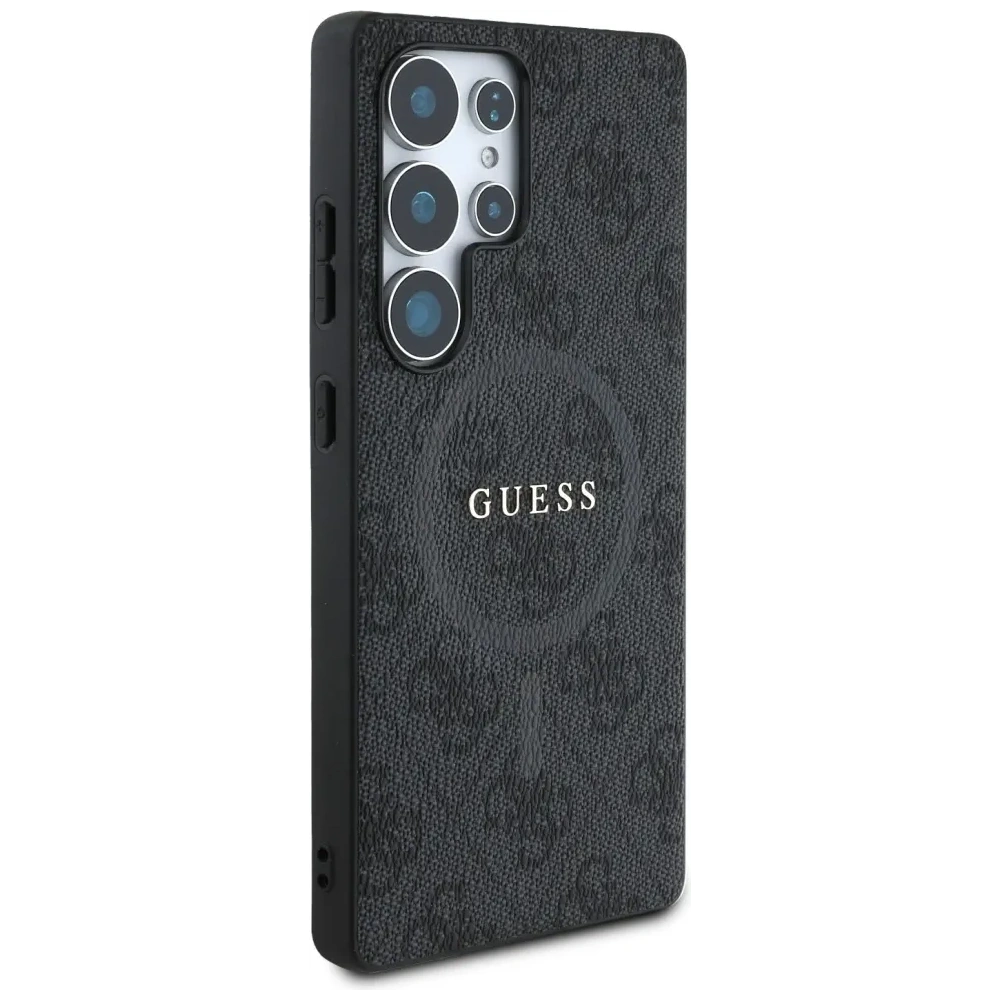 Hurtownia GSM - Guess Bőr 4G Színes Gyűrű Klasszikus Logó MagSafe do Samsung Galaxy S25 Ultra fekete - GUE4275 - {ean13} - Hurt