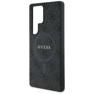 Etui Guess Leather 4G Colored Ring Classic Logo MagSafe pro Samsung Galaxy S25 Ultra černé