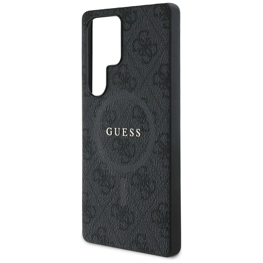 Hurtownia GSM - Guess Bőr 4G Színes Gyűrű Klasszikus Logó MagSafe do Samsung Galaxy S25 Ultra fekete - GUE4275 - {ean13} - Hurt