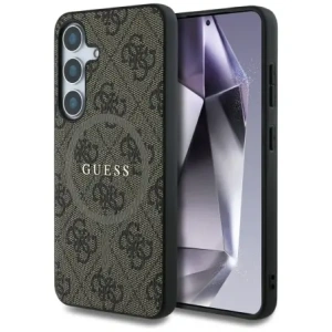 Guess Leather 4G Colored Ring Classic Logo MagSafe do Samsung Galaxy S25+ Plus brown