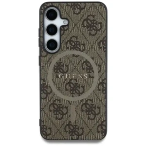 Guess Leather 4G Colored Ring Classic Logo MagSafe do Samsung Galaxy S25+ Plus brown