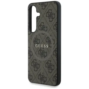Guess Leather 4G Colored Ring Classic Logo MagSafe do Samsung Galaxy S25+ Plus brown