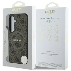 Guess Leather 4G Colored Ring Classic Logo MagSafe do Samsung Galaxy S25+ Plus brown