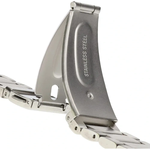 Pasek ze stali nierdzewnej Bizon Strap Watch Aura do Smartwatcha 18 mm srebrny