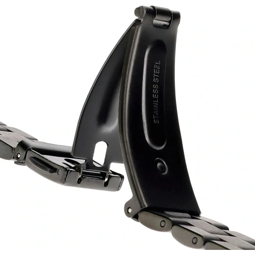 Pasek ze stali nierdzewnej Bizon Strap Watch Aura do Xiaomi Smart Band 9 / 9 NFC / 8 czarny