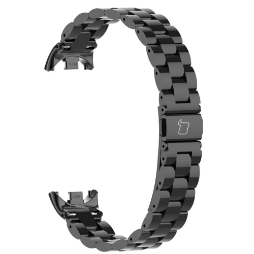 Pasek ze stali nierdzewnej Bizon Strap Watch Aura do Xiaomi Smart Band 9 / 9 NFC / 8 czarny