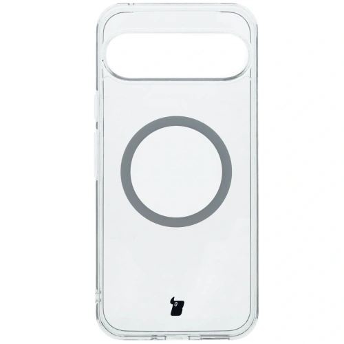Etui z pierścieniem magnetycznym Bizon Case CrystalO do Google Pixel 9 / 9 Pro przezroczyste
