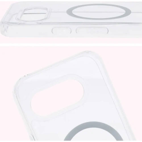 Etui z pierścieniem magnetycznym Bizon Case CrystalO do Google Pixel 9a przezroczyste