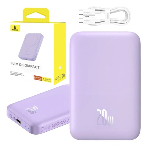 Mini powerbank Baseus 6000 mAh 20W (fioletowy)