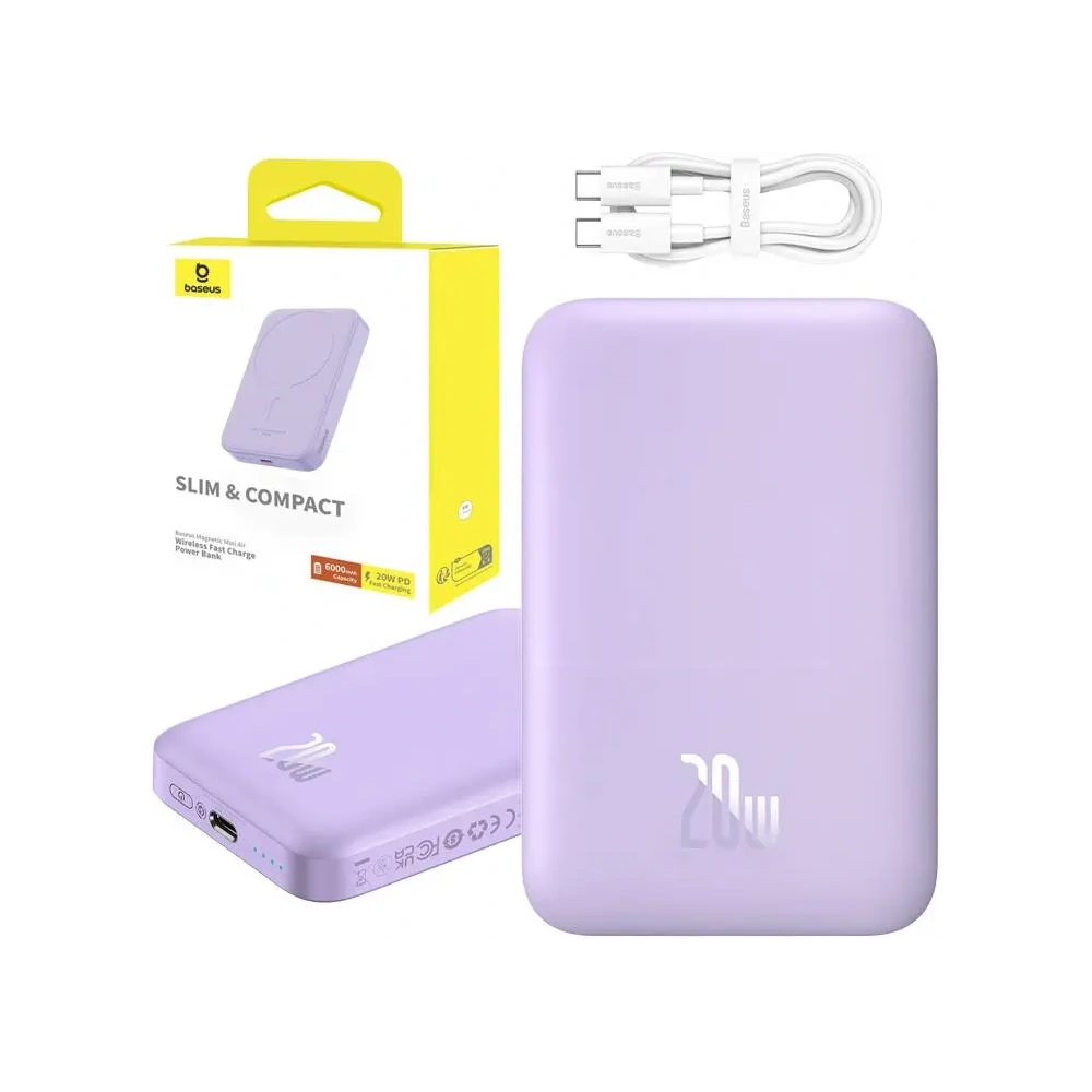 Hurtownia GSM - Mini powerbank Baseus 6000 mAh 20W (fialový) - BSU8910 - {ean13} - Hurt