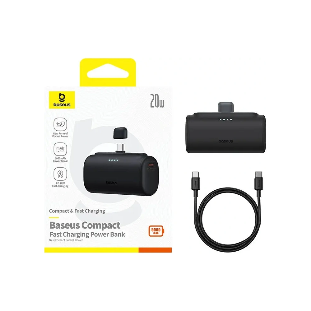 Hurtownia GSM - Powerbank Baseus Compact 5000mAh 20W USB-C (negru) - BSU8911 - {ean13} - Hurt