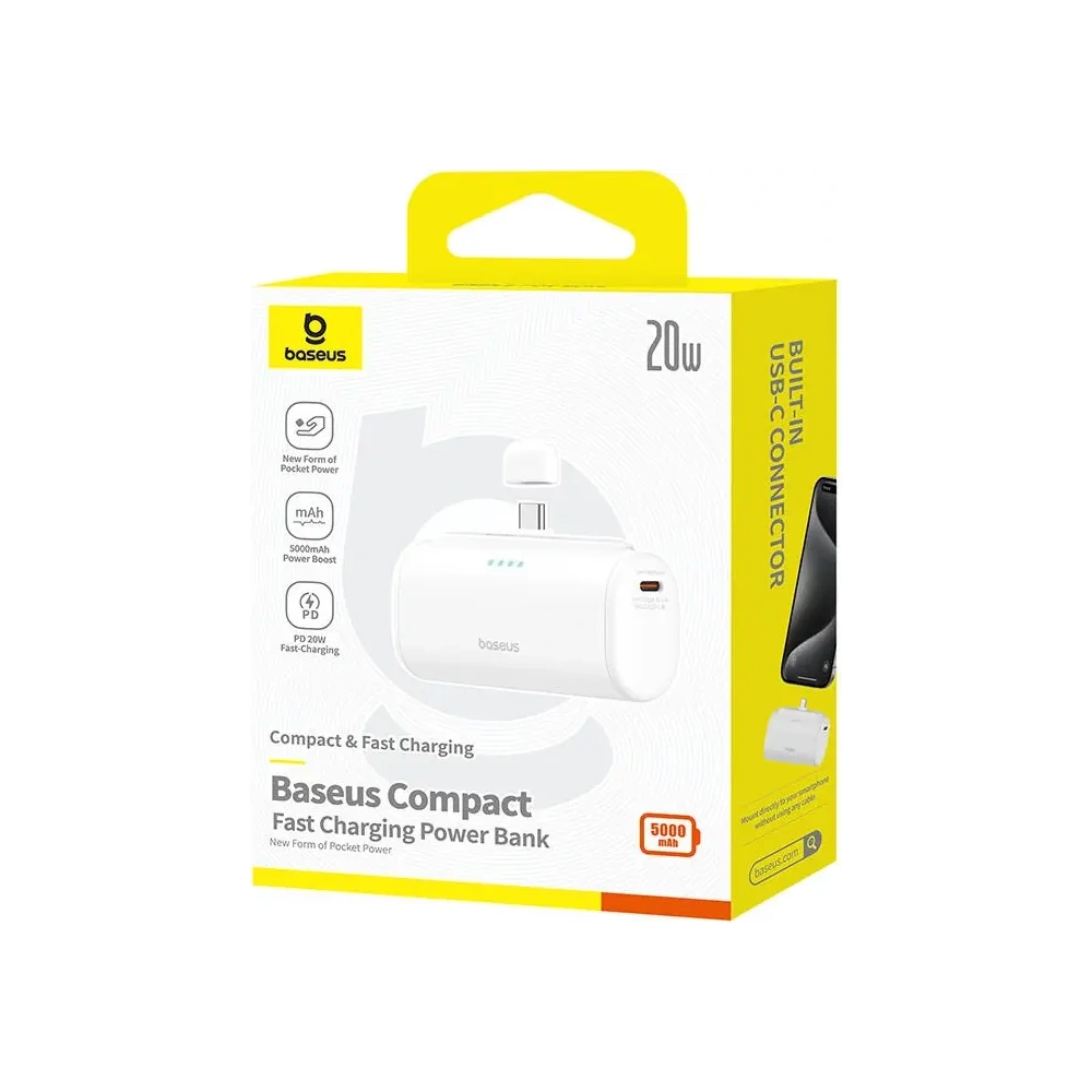 Hurtownia GSM - Powerbank Baseus Compact 5000mAh 20W USB-C (weiß) - BSU8912 - {ean13} - Hurt