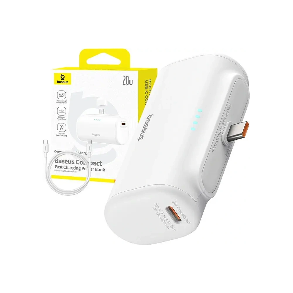 Hurtownia GSM - Powerbank Baseus Compact 5000mAh 20W USB-C (weiß) - BSU8912 - {ean13} - Hurt