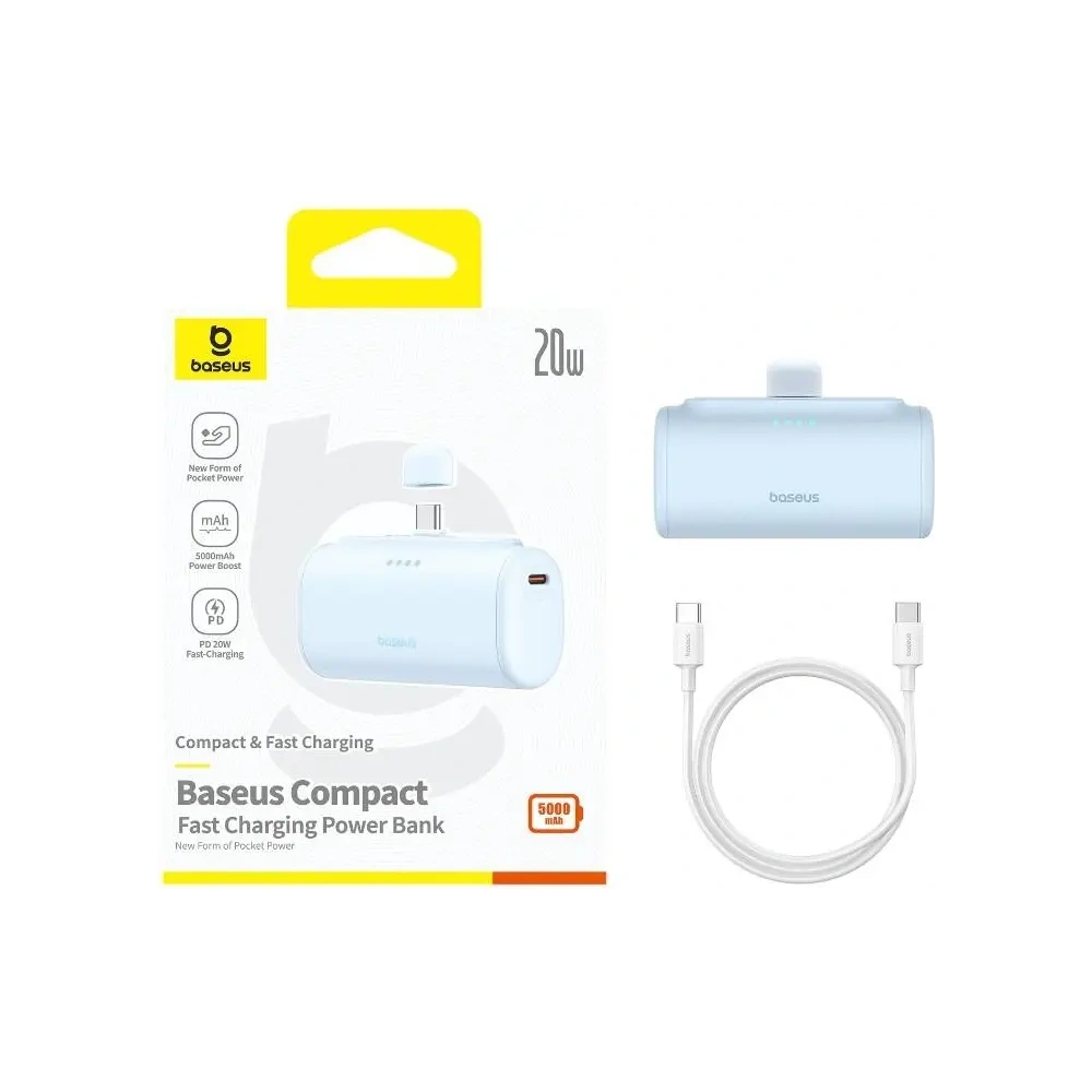 Hurtownia GSM - Powerbank Baseus Kompakt USB-C 5000mAh 20W (blau) - BSU8913 - {ean13} - Hurt
