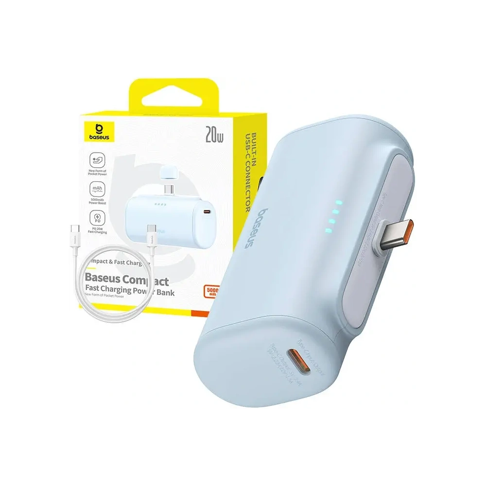 Hurtownia GSM - Powerbank Baseus Kompakt USB-C 5000mAh 20W (blau) - BSU8913 - {ean13} - Hurt