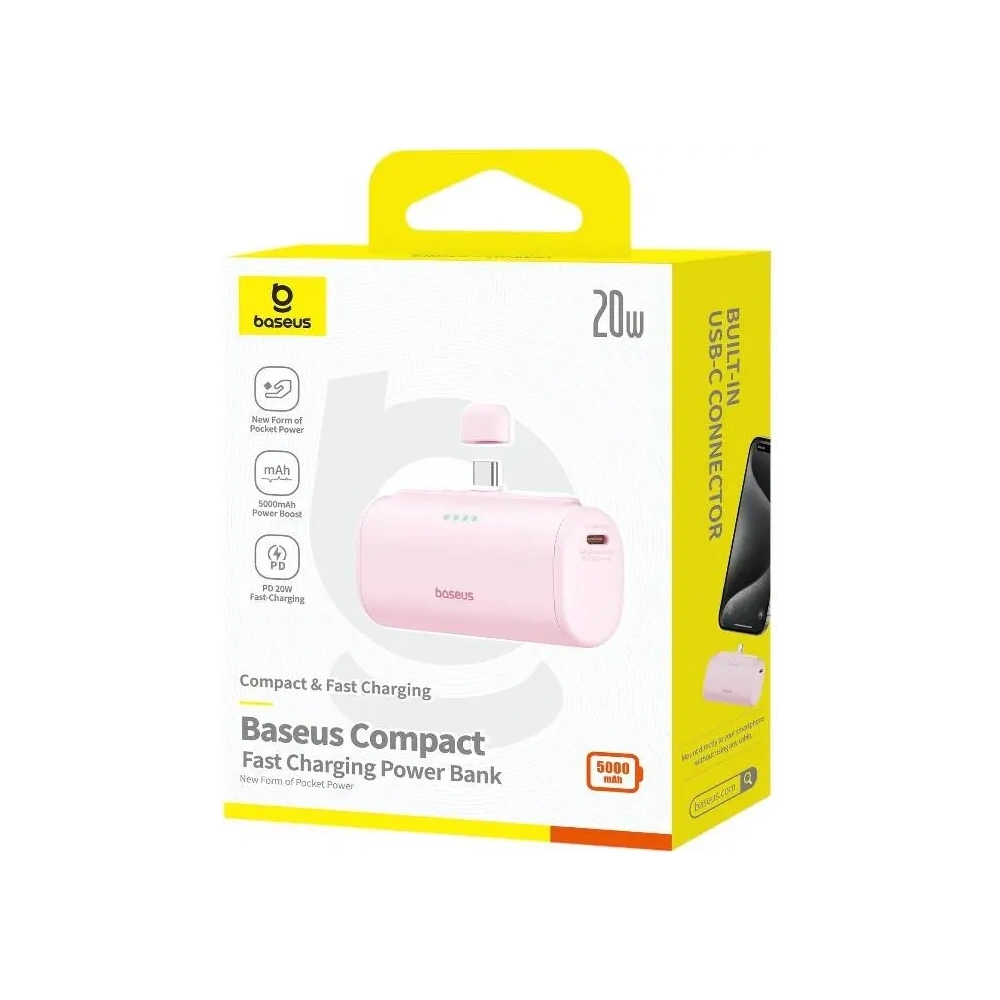 Hurtownia GSM - Baseus Kompakte USB-C 5000mAh 20W Powerbank (rosa) - BSU8914 - {ean13} - Hurt