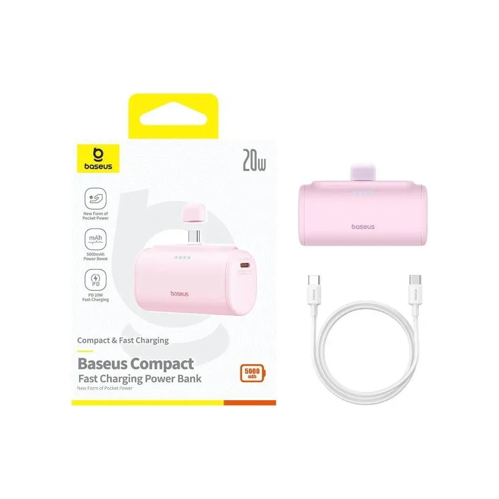 Hurtownia GSM - Baseus Kompakte USB-C 5000mAh 20W Powerbank (rosa) - BSU8914 - {ean13} - Hurt