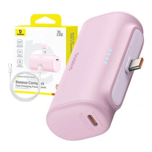 Powerbank Baseus Compact USB-C 5000mAh 20W (różowy)