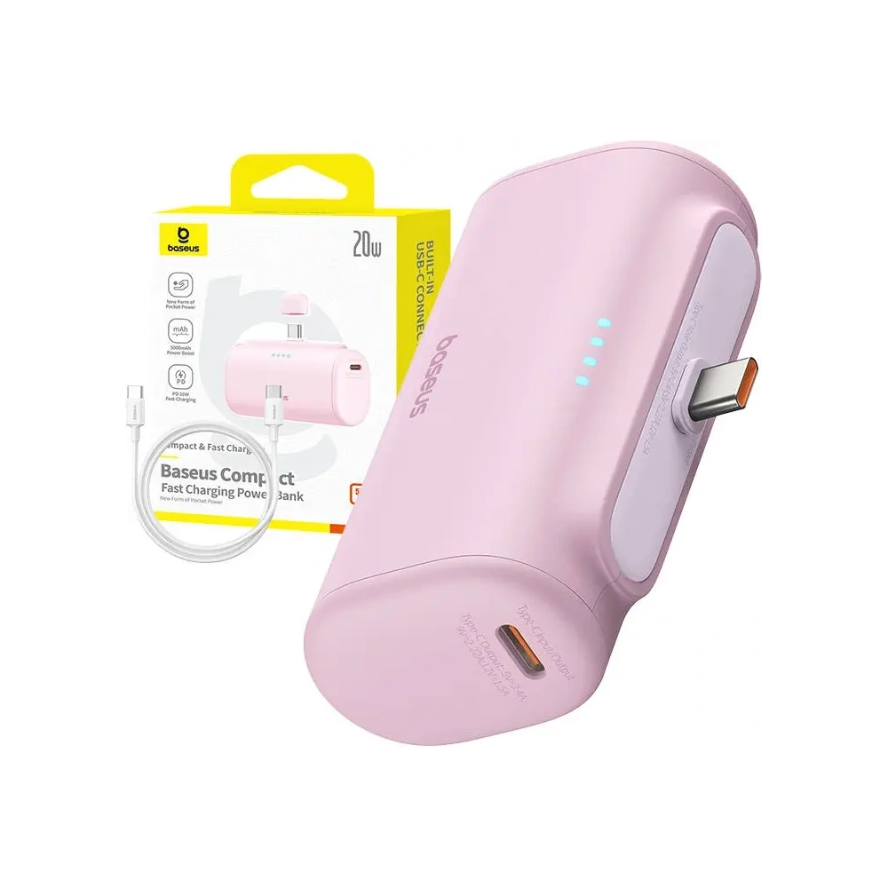 Hurtownia GSM - Baseus Kompakte USB-C 5000mAh 20W Powerbank (rosa) - BSU8914 - {ean13} - Hurt