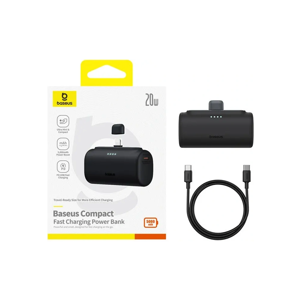 Hurtownia GSM - Powerbank OS-Baseus Compact IP 5000mAh 20W (negru) - BSU8915 - {ean13} - Hurt